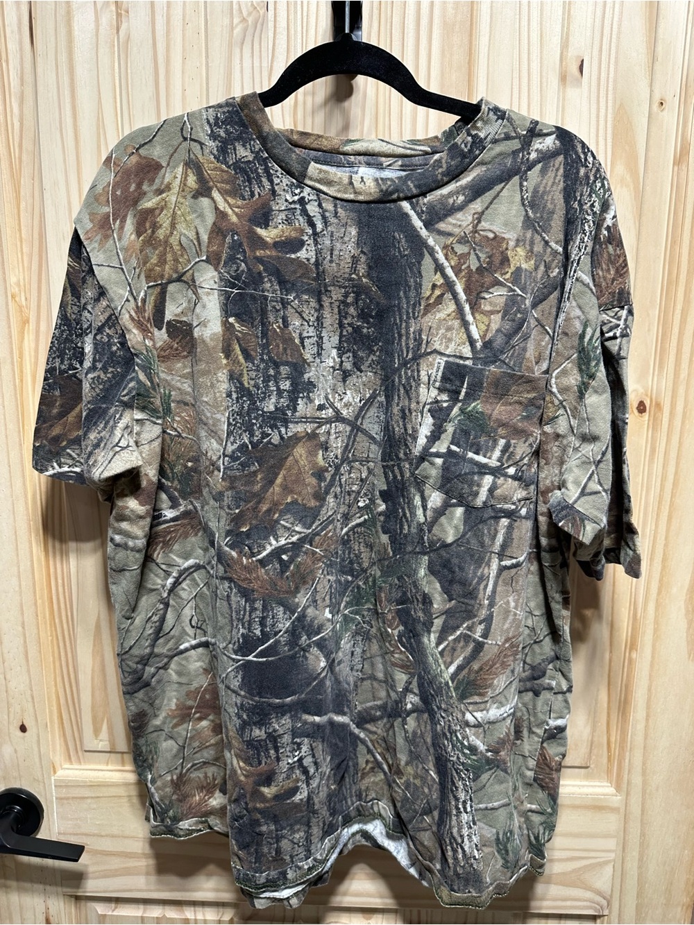 Men's Short Sleeve Camo Pocket Tee - Green/Brown Size 2xl